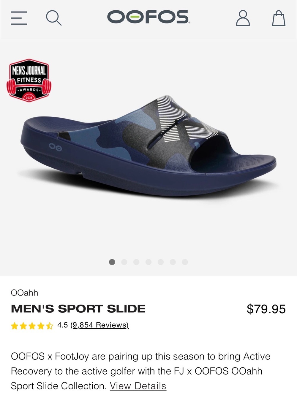 OOFOS Men's Sport Slide - Navy Camo Print